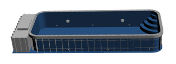 Aquasol lux s přelivem - Bazén s přelivným žlábkem zaoblený R 600 mm